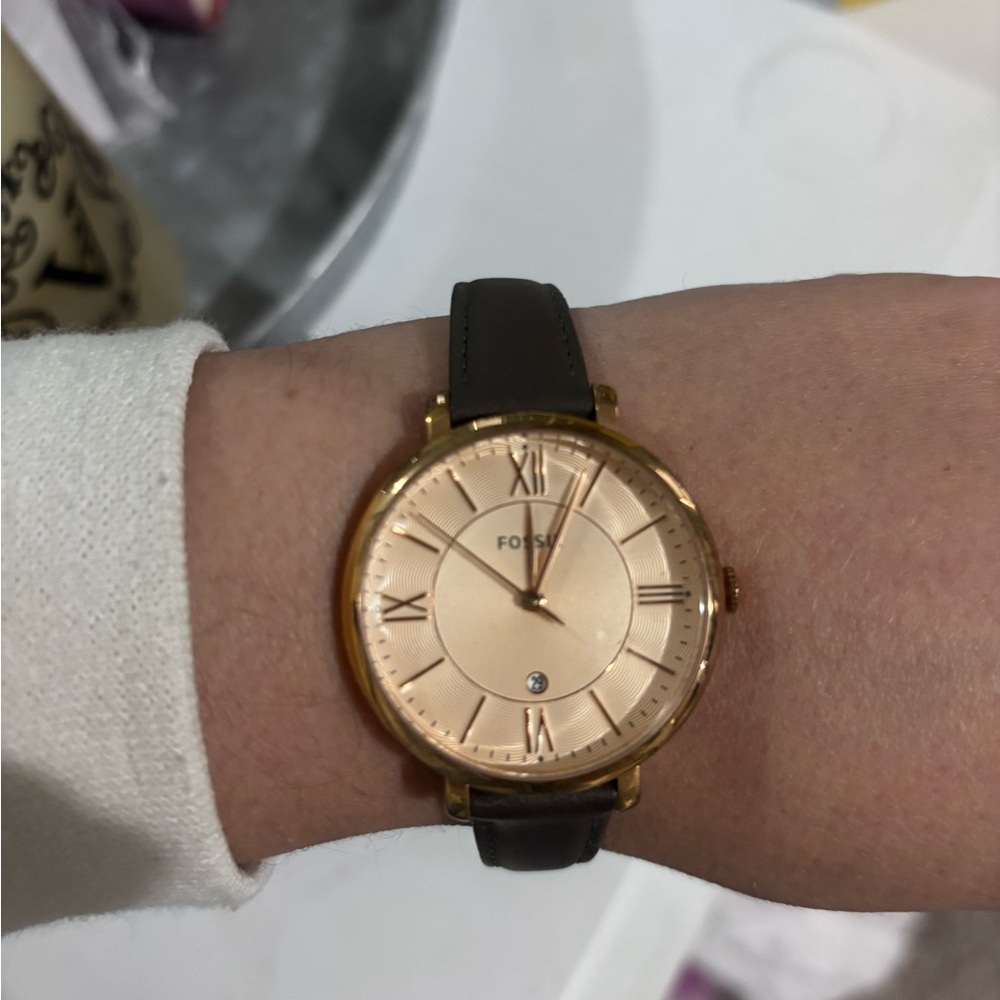 Fossil Gold Watch with Black Strap